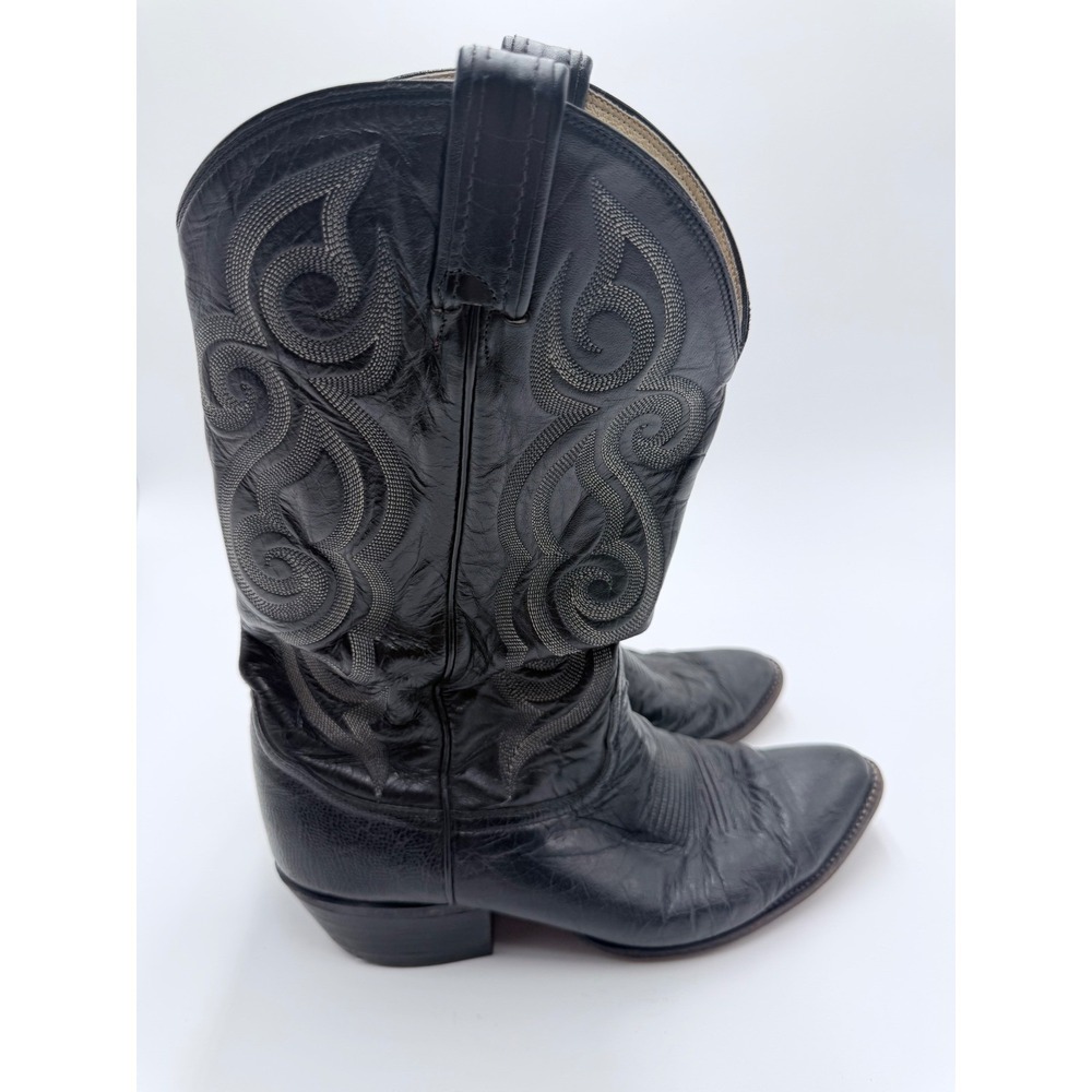 Tony Lama Mens Black Leather Western Cowboy Boots 03081 Size 9.5 D - Picture 9 of 14